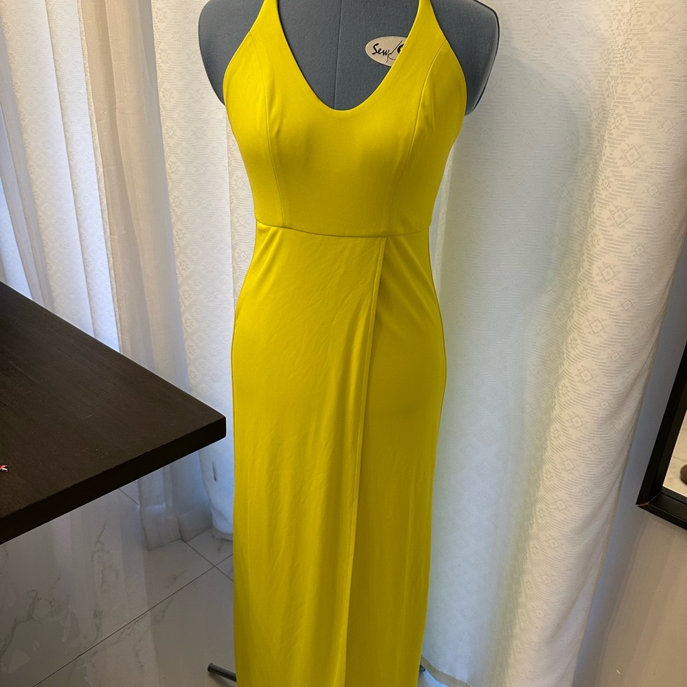 Caribbean Queen Vibrant Yellow Backless Dress
